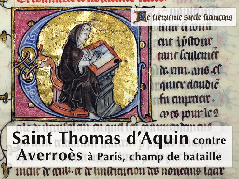 Saint Thomas d’Aquin contre Averroès à Paris, champ de bataille.